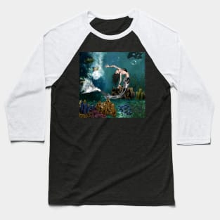 Wonderful steampunk mermaid in the deep ocean Baseball T-Shirt